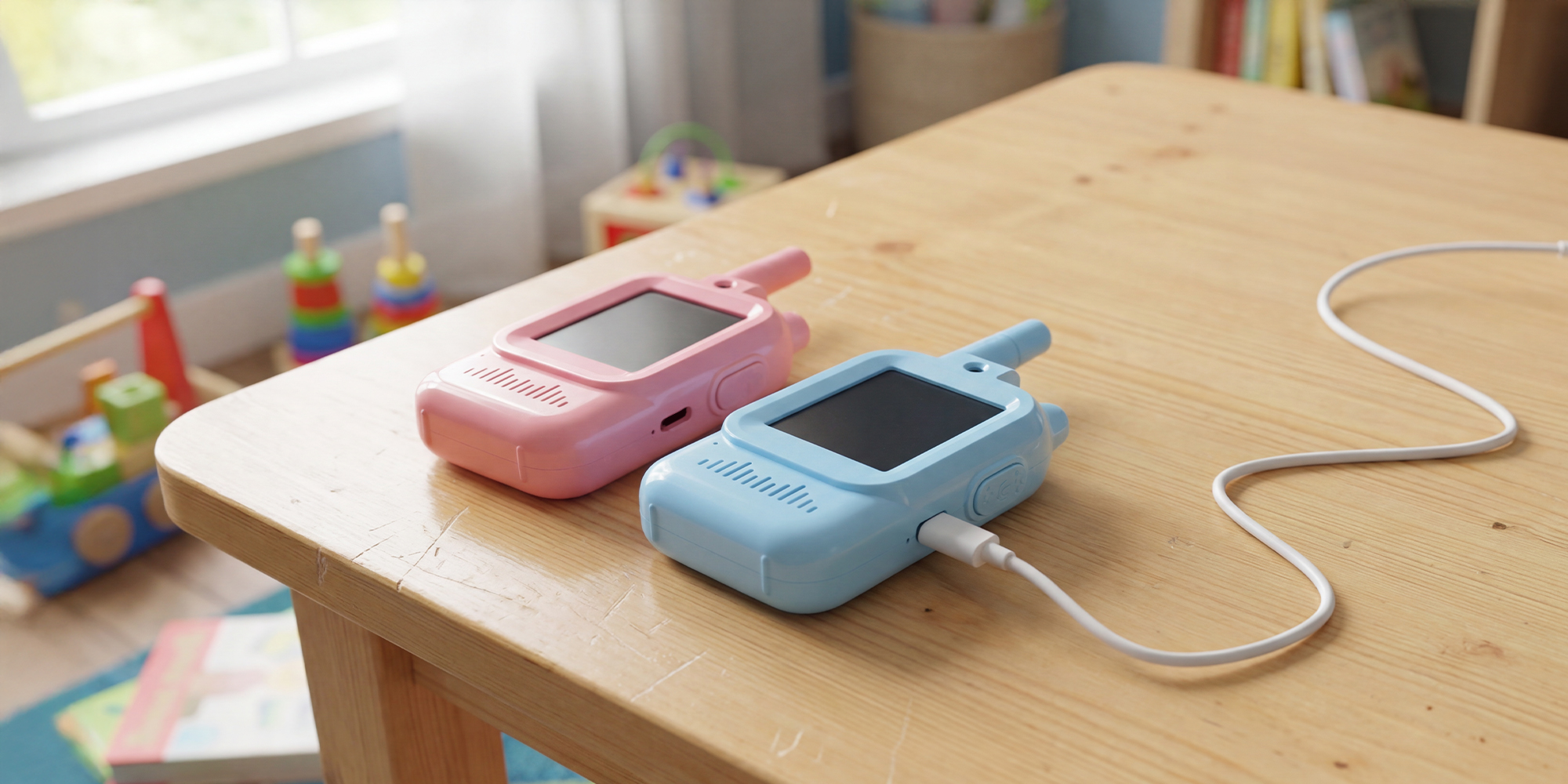 Krótkofalówka wideo Redleaf walkie-talkie WT2 - niebieska, różowa